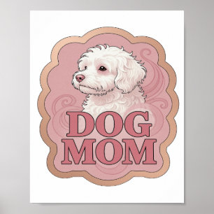 Opvallend roze DOG MOM aangepast ontwerp Poster