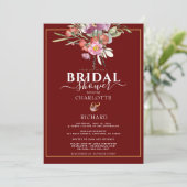 Opvallend roze Floral Gold Ampersand Vrijgezellenf Kaart (Staand voorkant)