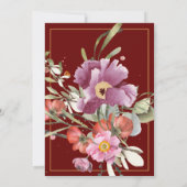 Opvallend roze Floral Gold Ampersand Vrijgezellenf Kaart (Achterkant)