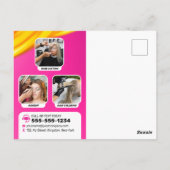Opvallend Roze Haar Stijl Make-up Artiest Salon Briefkaart (Achterkant)