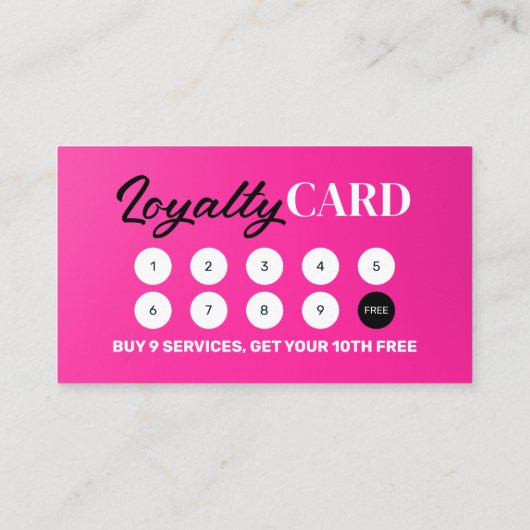 Opvallend Roze Haar Stijl Make-up Artiest Salon Klantenkaartje (Achterkant)