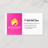 Opvallend Roze Haar Stijl Make-up Artiest Salon Visitekaartje (Achterkant)