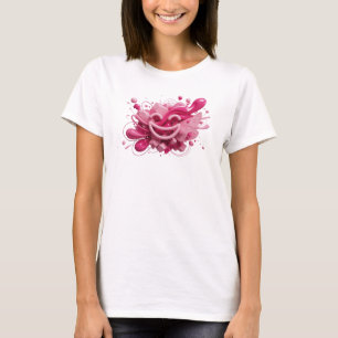 Opvallend roze HAPPY FACE Grafische T-shirt