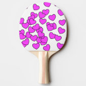 Opvallend roze harten op zwart/wit, monogram tafeltennisbatje (Achterkant)