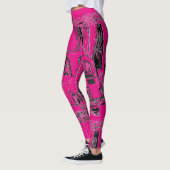 Opvallend roze koele komische cartoon kleine auto leggings (Links)