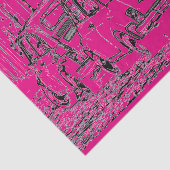 Opvallend roze koele komische cartoon kleine auto tissuepapier (Detail)