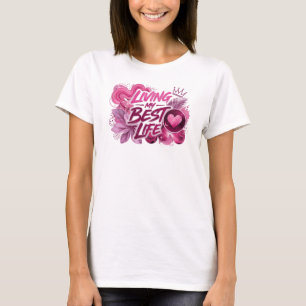 Opvallend roze LEVEN OP MIJN BEST Custom T-shirt