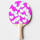Opvallend roze met witte harten tafeltennisbatje (Achterkant)