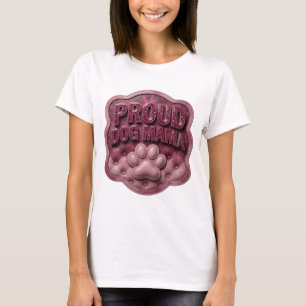 Opvallend Roze PROUD DOG MAMA Aangepast ontwerp T-shirt