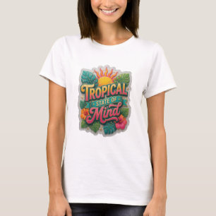 Opvallend roze TROPISCHE GEESTESTOESTAND Grafisch T-shirt