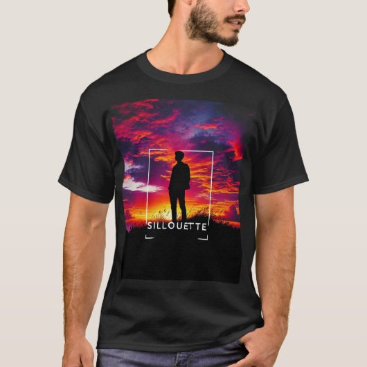 "Opvallend silhouet Sunset T-shirt (Voorkant)