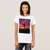 Opvallend silhouet Sunset T-shirt (Voorkant volledig)