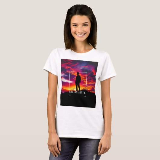 Opvallend silhouet Sunset T-shirt (Voorkant volledig)