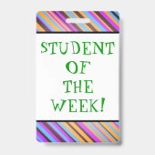 Opvallend "STUDENT VAN DE WEEK!" Badge (Achterkant)