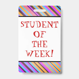 Opvallend "STUDENT VAN DE WEEK!" Badge