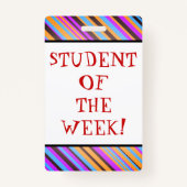Opvallend "STUDENT VAN DE WEEK!" Badge (Voorkant)
