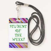 Opvallend "STUDENT VAN DE WEEK!" Badge (Achterkant met draagriem)
