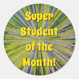 Opvallend "Super Student van de Maand!" Ronde Sticker