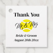Opvallend tennisthema gepersonaliseerde bruiloft bedankjes labels (Voorkant)