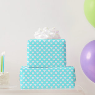Opvallend turquoise met Cute Hearts Pattern Cadeaupapier