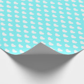 Opvallend turquoise met Cute Hearts Pattern Cadeaupapier (Hoek)