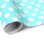 Opvallend turquoise met Cute Hearts Pattern Cadeaupapier (Rol Hoek)