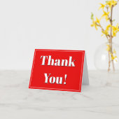 Opvallend, Vet, Rood en Wit "Dank u!" Kaart (Gele Bloem)