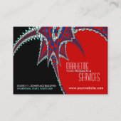 Opvallend vet rood en zwart Visitekaartje (Achterkant)