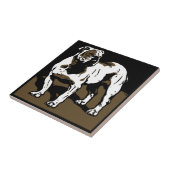 Opvallend Victoriaans houtsnede Dier Onderzetter B Tegeltje (Zijkant)