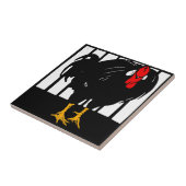 Opvallend Victoriaans houtsnede Dier Onderzetter H Tegeltje (Zijkant)