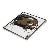 Opvallend Victoriaans houtsnede dierlijk Onderzett Tegeltje (Zijkant)