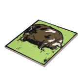 Opvallend Victoriaans houtsnede dierlijk Onderzett Tegeltje (Zijkant)