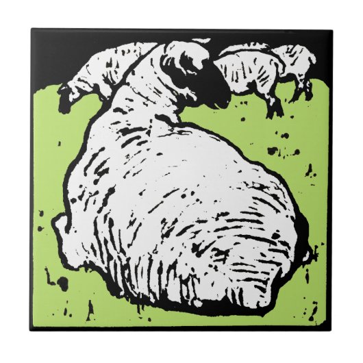 Opvallend Victoriaans houtsnede dierlijk Onderzett Tegeltje (Voorkant)