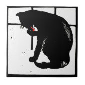 Opvallend Victoriaans houtsnede Dierlijke Onderzet Tegeltje (Voorkant)