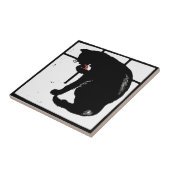 Opvallend Victoriaans houtsnede Dierlijke Onderzet Tegeltje (Zijkant)