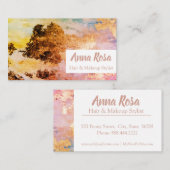 * Opvallend Waterverf Blauw roze Abstract goud Visitekaartje (Voorkant / Achterkant)