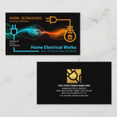 Opvallend Wavy Electrical bliksembedrading Visitekaartje (Voorkant / Achterkant)