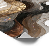 Opvallend zilver ABSTRACTE KUNST Poster (Hoek)