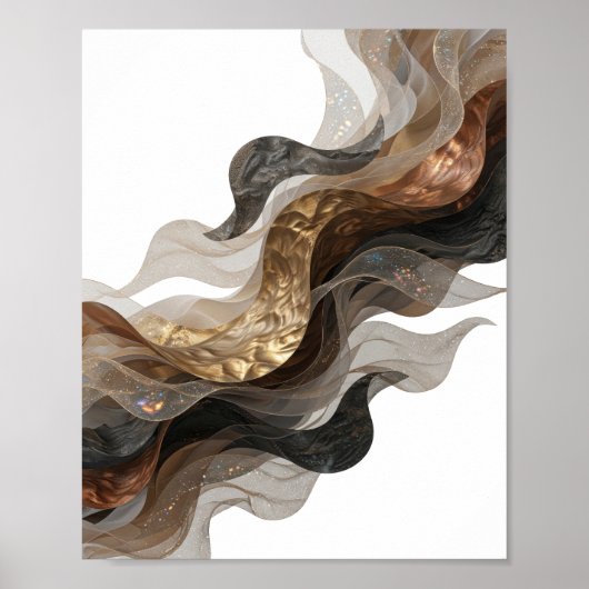 Opvallend zilver ABSTRACTE KUNST Poster (Voorkant)