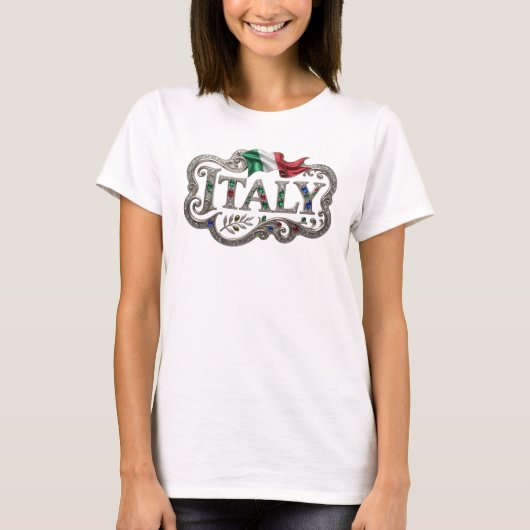 Opvallend zilver ITALY shirt ontwerp (Voorkant)