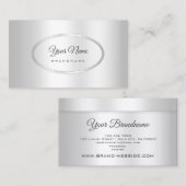 Opvallend Zilver Metallic Aluminium Stijl Visitekaartje (Voorkant / Achterkant)