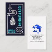 Opvallend zilveren waterleidingen visitekaartje (Voorkant / Achterkant)