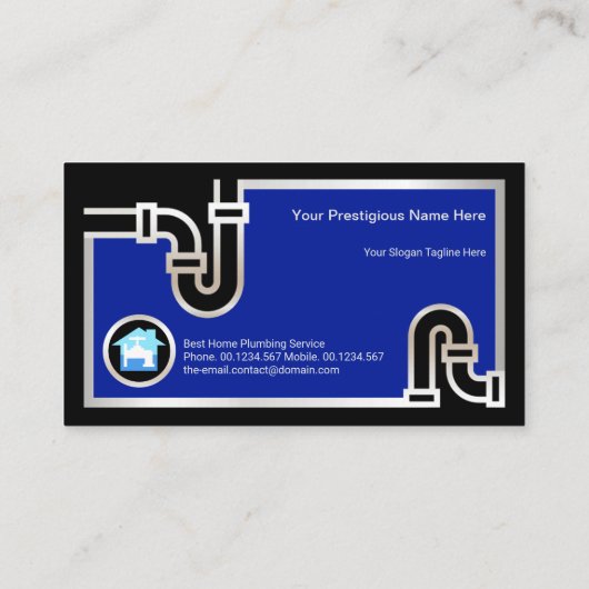 Opvallend zilverpijpje met blauw overstromingswate visitekaartje (Achterkant)