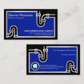 Opvallend zilverpijpje met blauw overstromingswate visitekaartje (Voorkant / Achterkant)