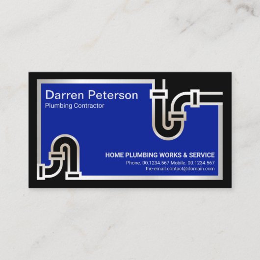 Opvallend zilverpijpje met blauw overstromingswate visitekaartje (Voorkant)