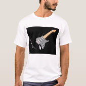 Opvallend zwart elektrisch gitaar muziekinstrument t-shirt (Voorkant)