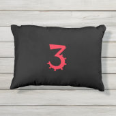 Opvallend zwart en rood "3" ontwerp buitenkussen (Achterkant)
