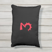 Opvallend zwart en rood "3" ontwerp buitenkussen (Achterkant (verticaal))