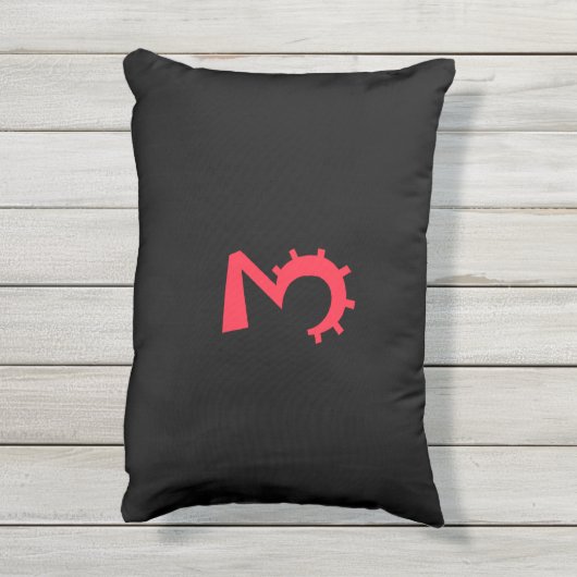 Opvallend zwart en rood "3" ontwerp buitenkussen (Achterkant (verticaal))