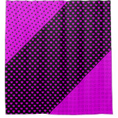 Opvallend zwart en roze douchergordijn met hart douchegordijn (Voorkant)